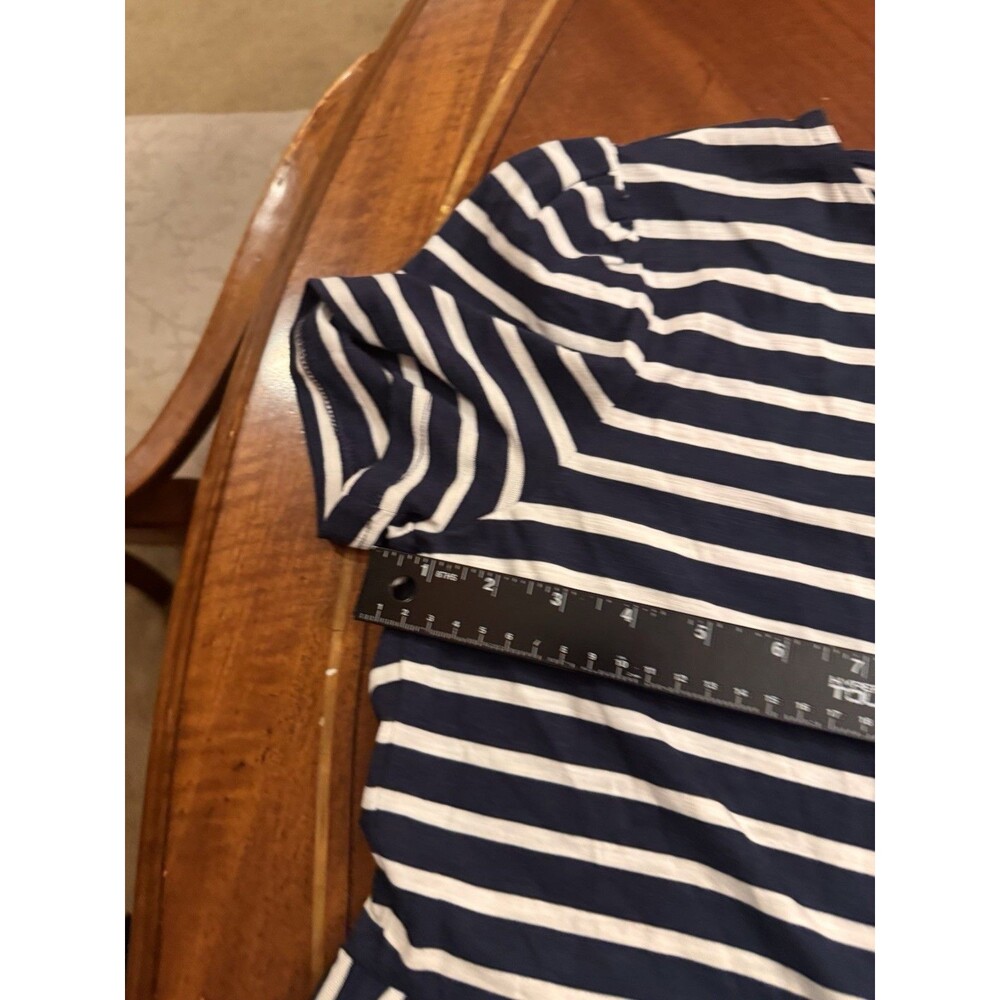 Boden Emma Tiered Jersey Midi Dress Blue and White Stripes SIZE 8P - Picture 10 of 14